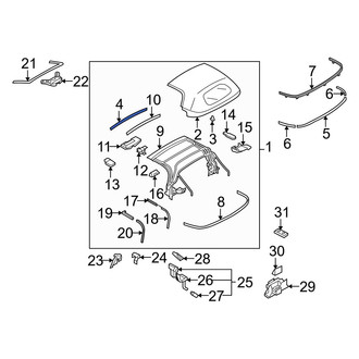 Mazda OE - Front Convertible Top Mounting Plate