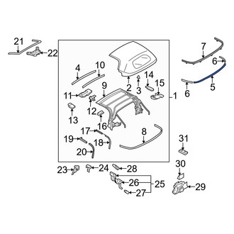 Mazda OE - Rear Center Convertible Top Mounting Plate