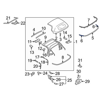 Mazda OE - Rear Left Convertible Top Mounting Plate