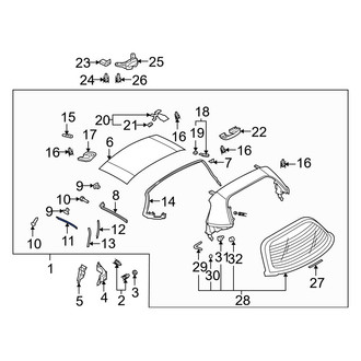 Mazda OE - Left Upper Convertible Top Retainer