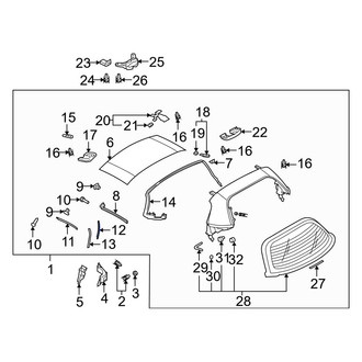 Mazda OE - Rear Left Convertible Top Retainer
