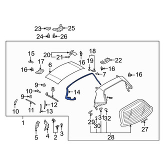 Mazda OE - Rear Convertible Top Seal