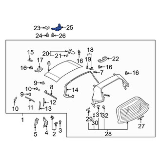 Mazda OE - Convertible Top Stowage Compartment Lid Striker