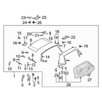 Mazda OE - Convertible Top Stowage Compartment Lid Striker Screw