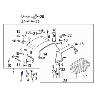 Mazda OE - Left Inner Convertible Top Seal