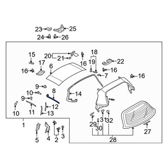 Mazda OE - Left Outer Convertible Top Seal