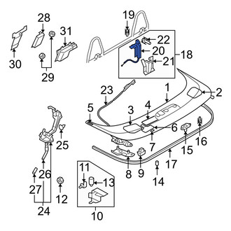 Mazda OE - Convertible Top Stowage Compartment Latch