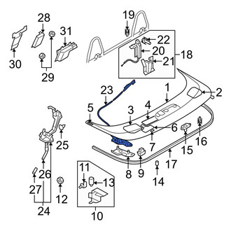 Mazda OE - Convertible Top Cover Release Cable