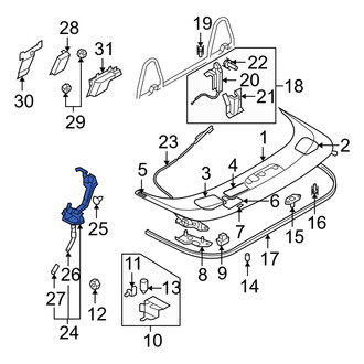 Mazda OE - Left Convertible Top Stowage Compartment Drain Hose