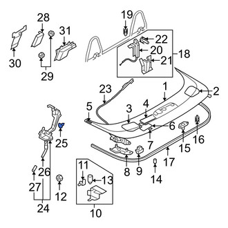 Mazda OE - Convertible Top Stowage Compartment Drain Hose Clip