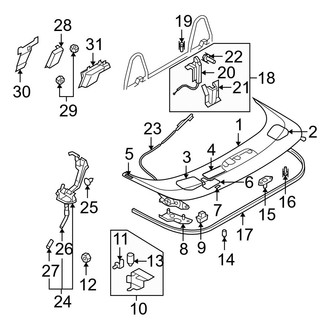 Mazda OE - Retractable Top - Top Well Components