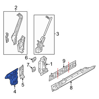 Mazda OE - Left Body A-Pillar Reinforcement Plate