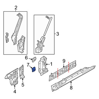 Mazda OE - Left Body A-Pillar Reinforcement Anchor Plate