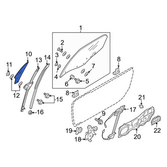 Mazda OE - Front Left Vent Window Assembly
