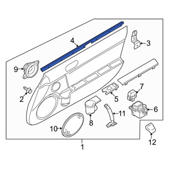 Mazda OE - Front Left Inner Door Window Belt Weatherstrip