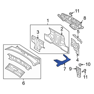 Mazda OE - Rear Left Convertible Top Stowage Compartment Water Deflector
