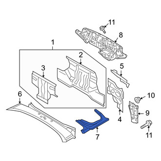 Mazda OE - Rear Left Convertible Top Stowage Compartment Water Deflector