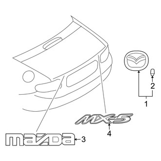 Mazda OE - Trunk Lid - Exterior Trim (With Retractable Top)
