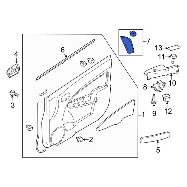 Mazda OE D6516916YC Front Left Door Mirror Trim Ring
