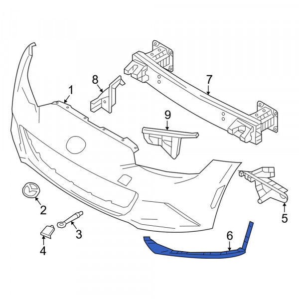 Mazda OE N243519H1 - Front Right Spoiler
