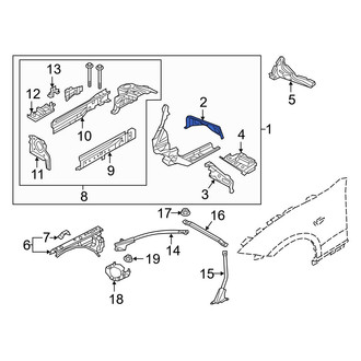 Mazda OE - Front Left Frame Side Member Crossmember