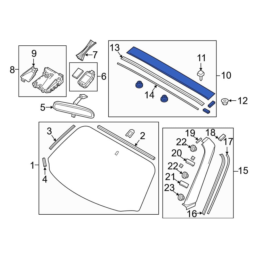 Mazda OE N243508X0N - Front Upper Windshield Molding