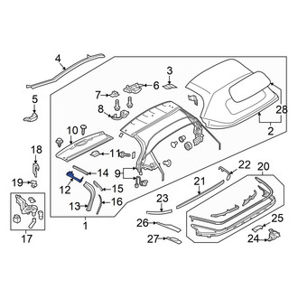 Mazda OE - Center Left Convertible Top Seal