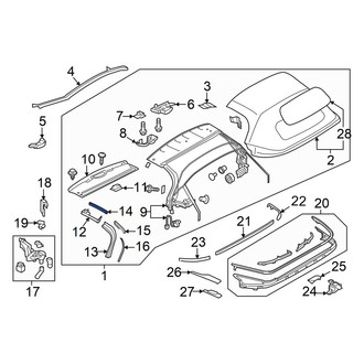 Mazda OE - Front Left Convertible Top Seal Bracket