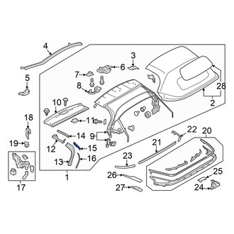 Mazda OE - Center Left Convertible Top Seal Bracket