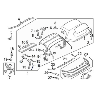 Mazda OE - Rear Left Convertible Top Seal Bracket