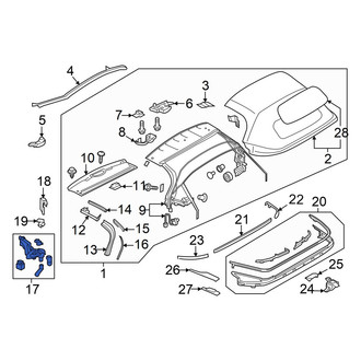 Mazda OE - Left Convertible Top Stowage Compartment Drain Hose