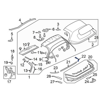 Mazda OE - Front Right Convertible Top Mounting Plate