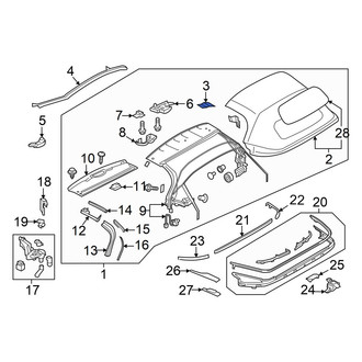 Mazda OE - Left Convertible Top Latch Mount Base