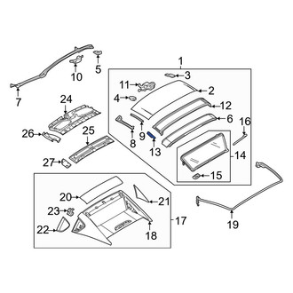 Mazda OE - Left Convertible Top Seal