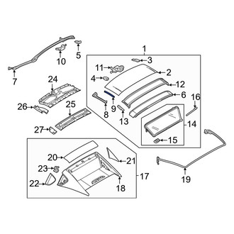 Mazda OE - Center Left Convertible Top Seal