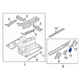 Mazda OE - Left Floor Side Rail Reinforcement