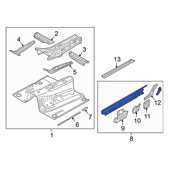 Mazda OE - Left Floor Side Rail