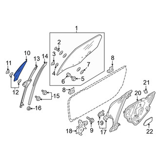 Mazda OE - Front Left Vent Window Assembly