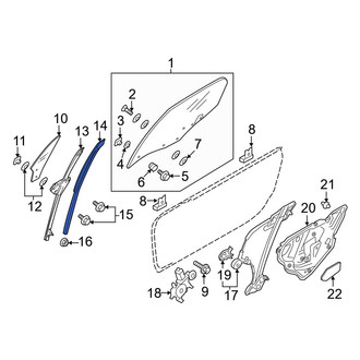 Mazda OE - Front Left Door Window Division Bar