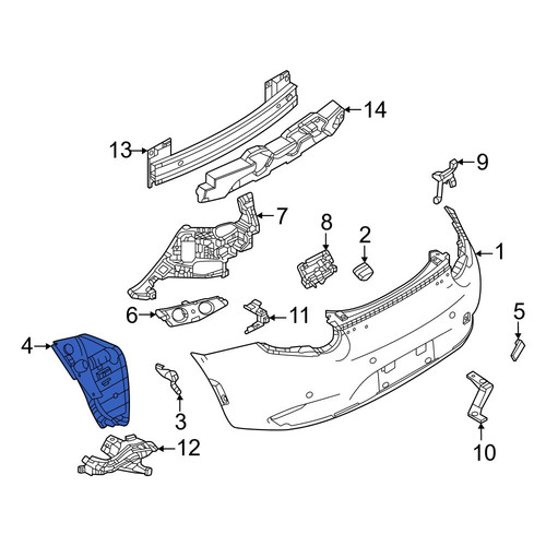 Mazda OE N24350350A - Rear Left Bumper Splash Shield