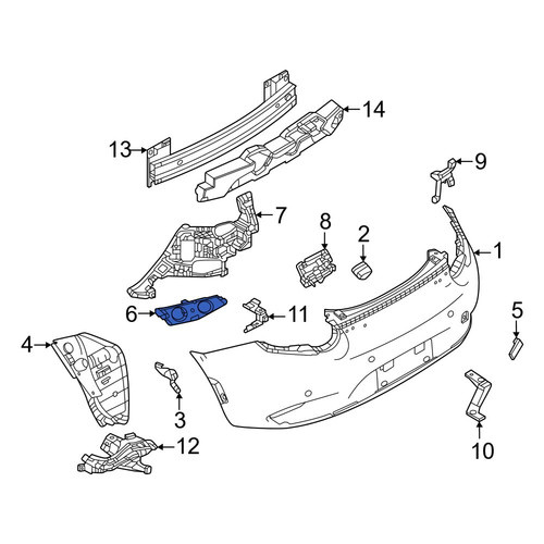 Mazda OE N243502J1B - Rear Left Inner Bumper Cover Bracket