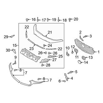 Mazda OE - Front Bumper & Grille - Grille & Components (Japan Built), (Base / Preferred / Premium / Select Sedan)
