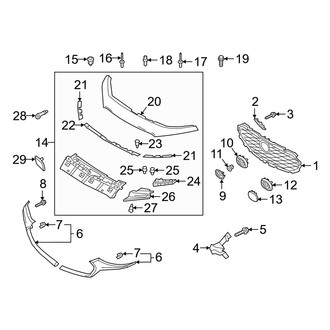Mazda OE - Front Bumper & Grille - Grille & Components (Mexico Built), (Base / Preferred / Premium / Select Sedan)