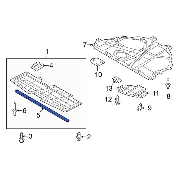 Mazda OE BCKN50A20A - Front Radiator Support Air Deflector