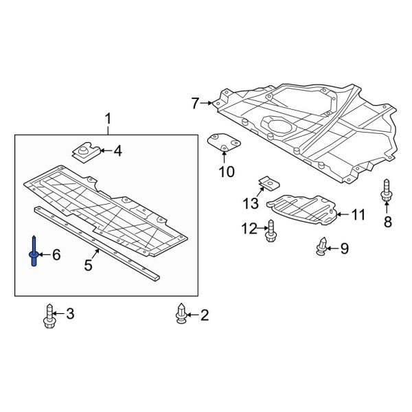 Radiator Support Air Deflector Rivet