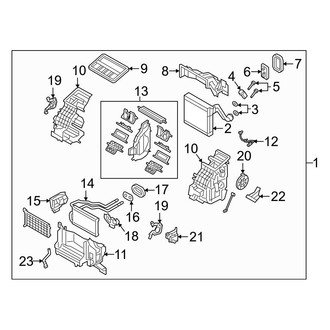 Mazda OE - Air Conditioner & Heater - Evaporator & Heater Components (W/O Auto Temp Control), (Base Sedan)