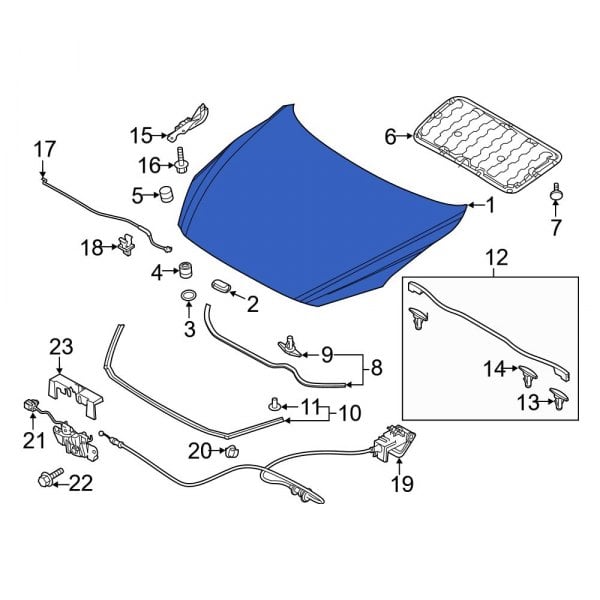 Mazda OE BCY05231XD - Front Hood Panel