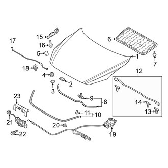 Mazda OE - Hood & Components (Mexico Built), (Base / Preferred / Premium / Select Sedan)