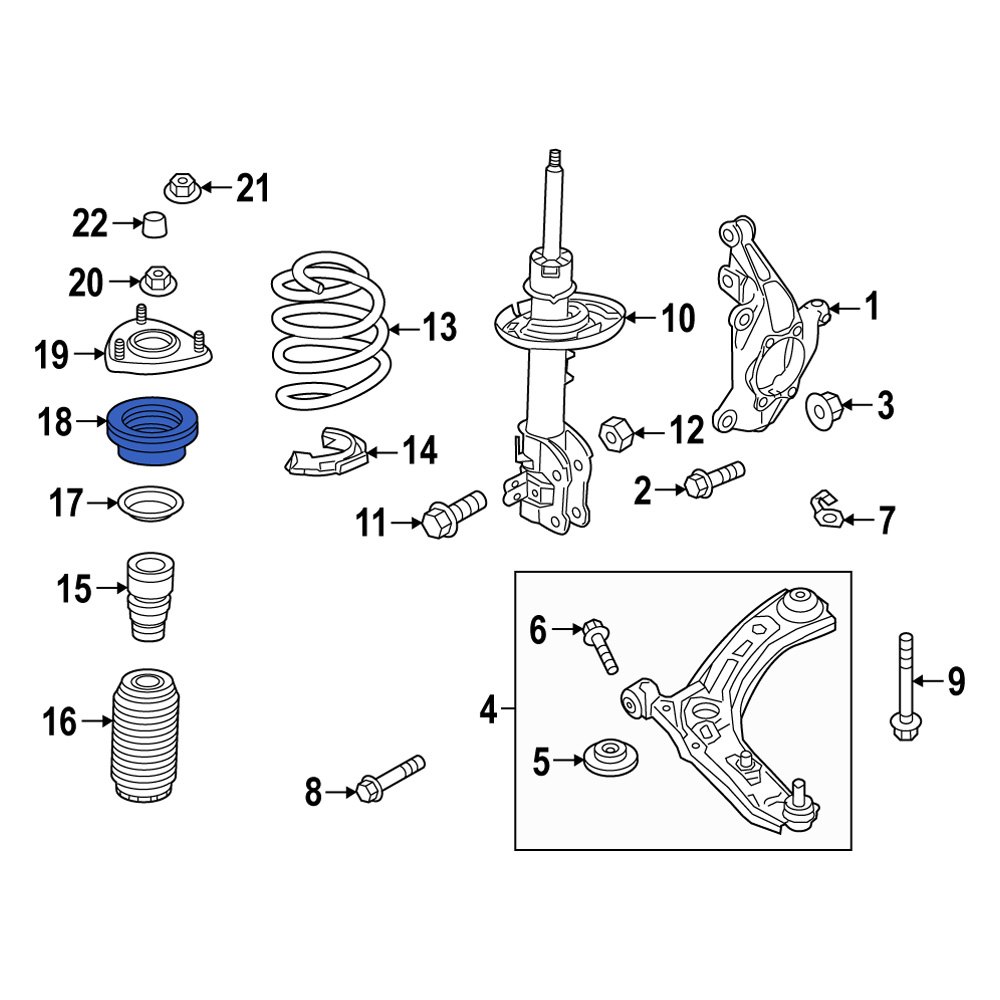 Mazda OE BCKE3438X Front Upper Suspension Strut Bearing