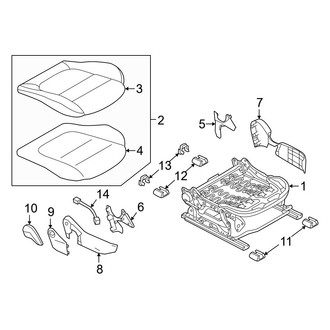 Mazda OE - Seats & Tracks - Passenger Seat Components (Japan Built, Seat Cushion), (2.5 Carbon Turbo / 2.5 S / 2.5 Turbo Premium Plus)